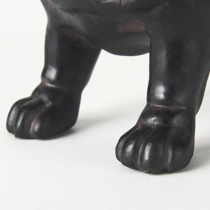 8" Black Polyresin Dog Tabletop Sculpture-8