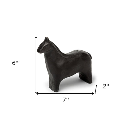 6" Gold Metal Horse Tabletop Sculpture-7