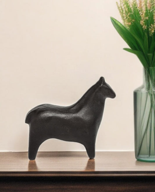 6" Gold Metal Horse Tabletop Sculpture-0