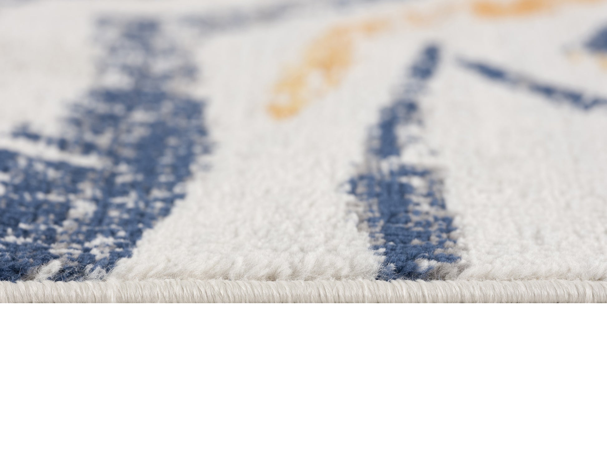 10' Blue And Gold Abstract Runner Rug-3