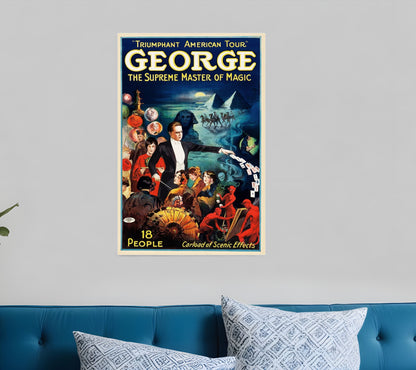George The Supreme Master Vintage Magic Unframed Print Wall Art-1
