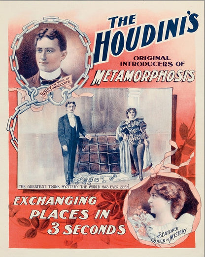 The Houdini's Metamorphosis Vintage Magic Unframed Print Wall Art-1