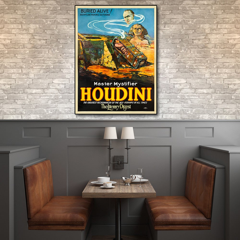 Master Mystifier Houdini Vintage Magic Unframed Print Wall Art-4