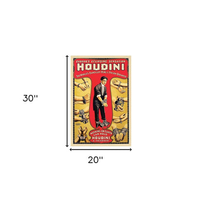 20" X 30" Houdini Handcuff King Vintage Magic Poster Wall Art-4