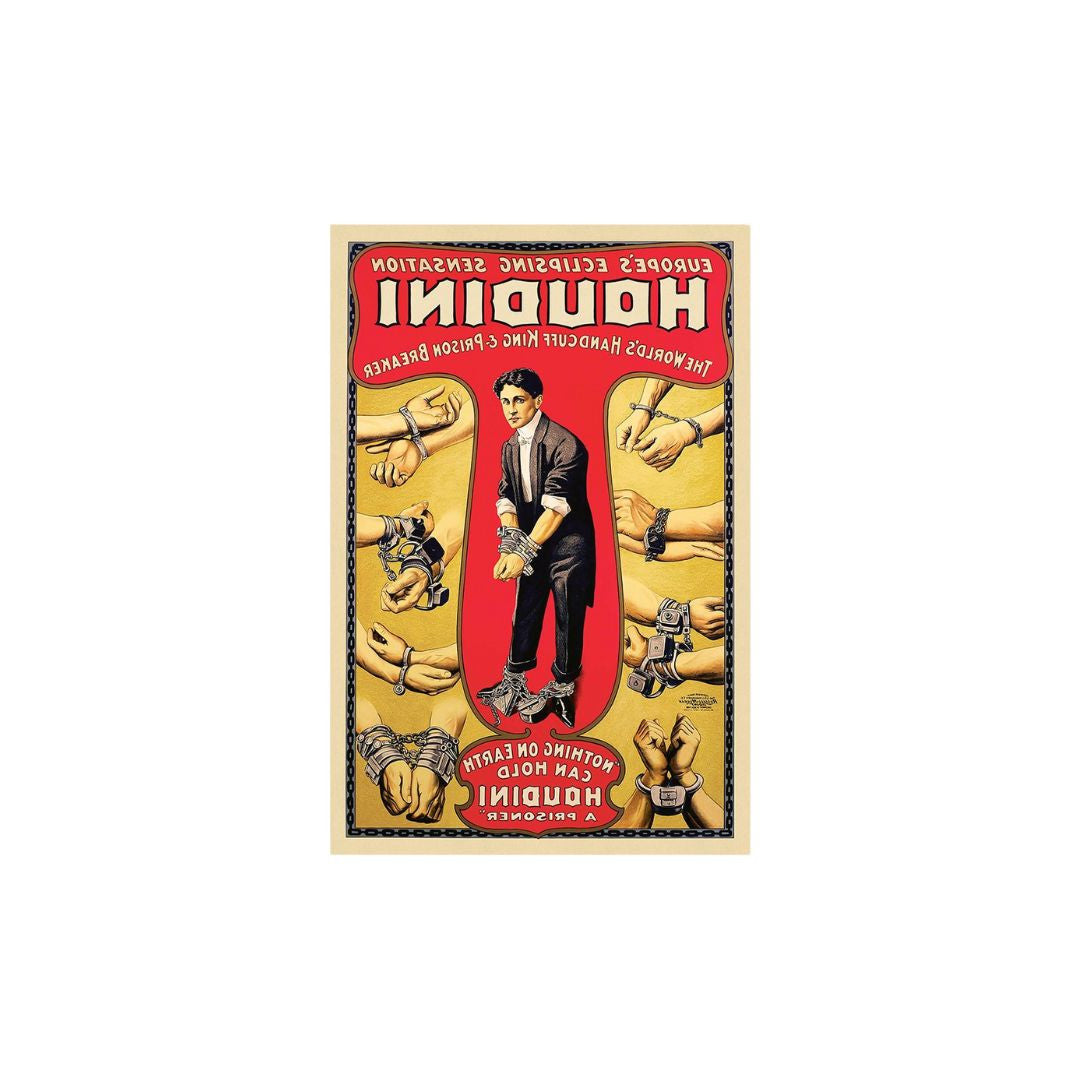 20" X 30" Houdini Handcuff King Vintage Magic Poster Wall Art-2