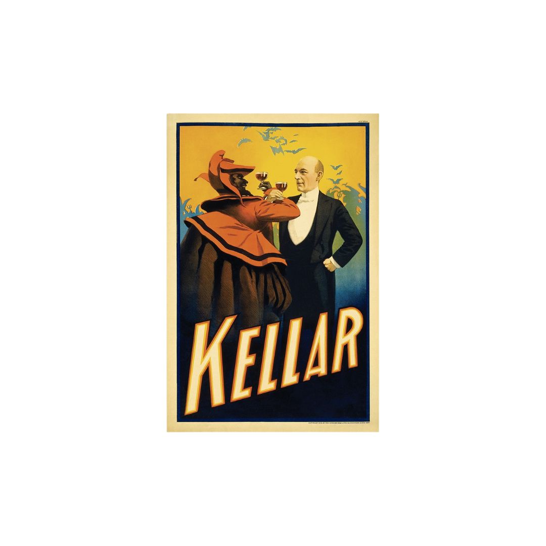 Kellar Having Drinks With The Devil Vintage Magic Unframed Print Wall Art-1