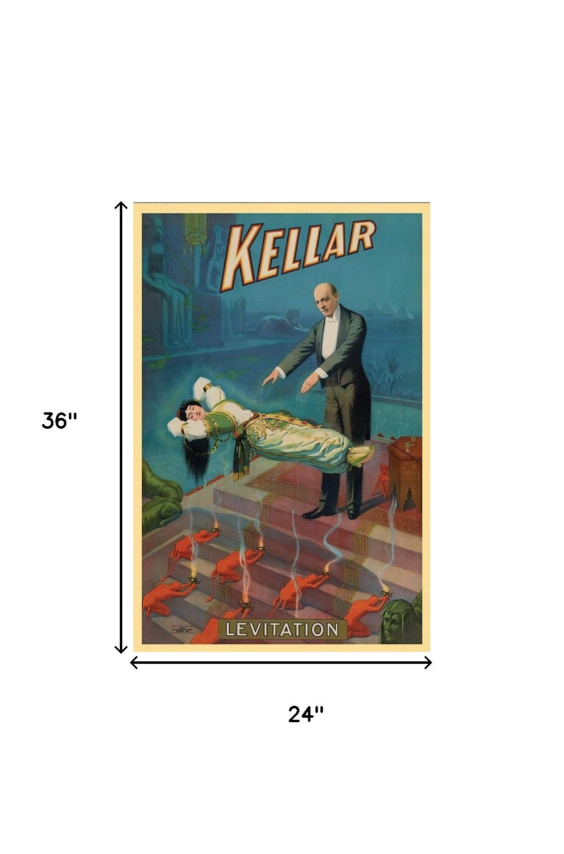 Kellar Levitation Vintage Magic Unframed Print Wall Art-7