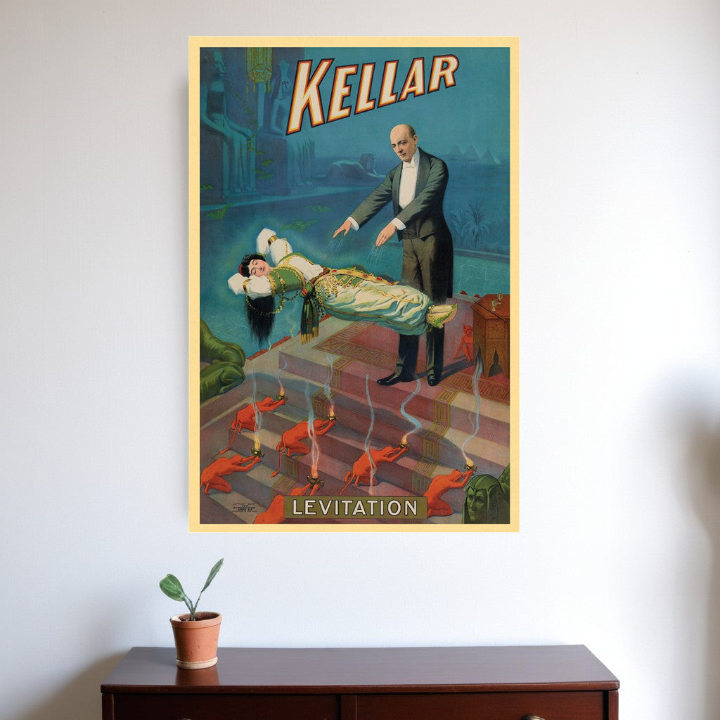 Kellar Levitation Vintage Magic Unframed Print Wall Art-1