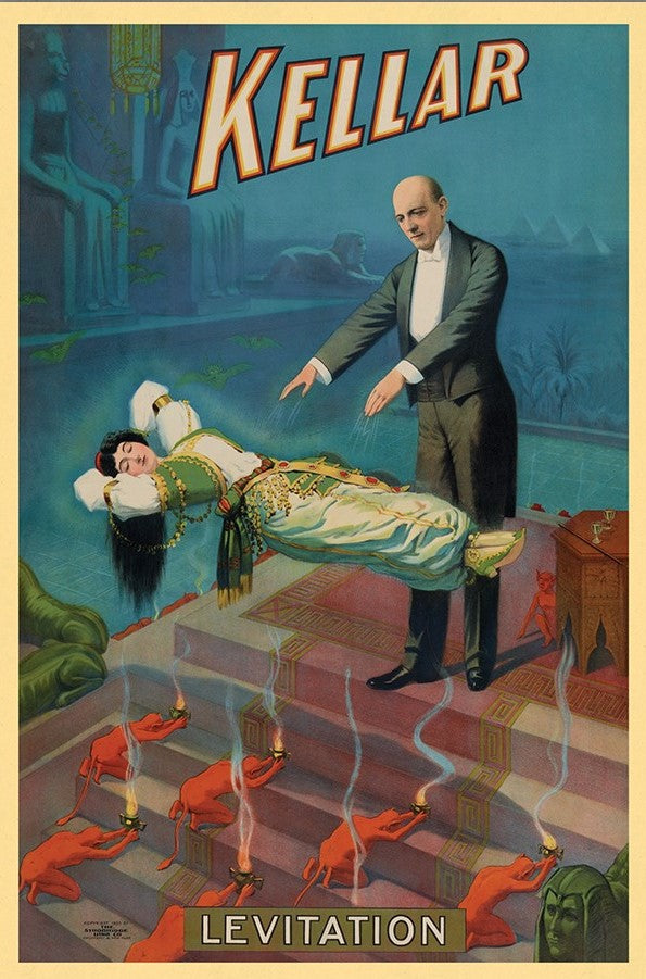 Kellar Levitation Vintage Magic Unframed Print Wall Art-0