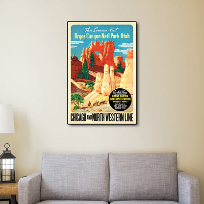 Vintage 1950S Bryce Canyon National Park Unframed Print Wall Art-6