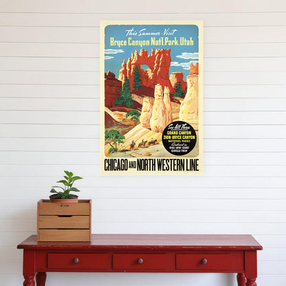 Vintage 1950S Bryce Canyon National Park Unframed Print Wall Art-1
