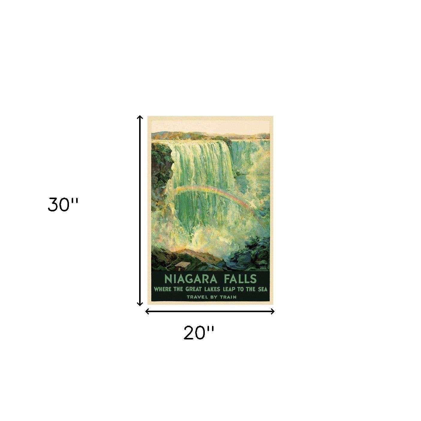 20" X 30" Niagra Falls New York C1920S Vintage Travel Poster Wall Art-4