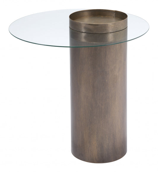 Contemporary Antique Gold End Table-0