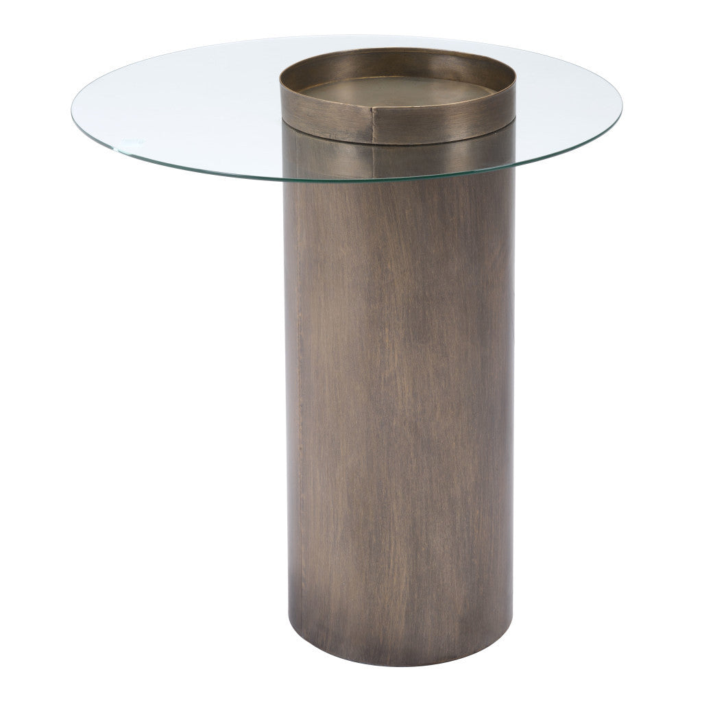 Contemporary Antique Gold End Table-3