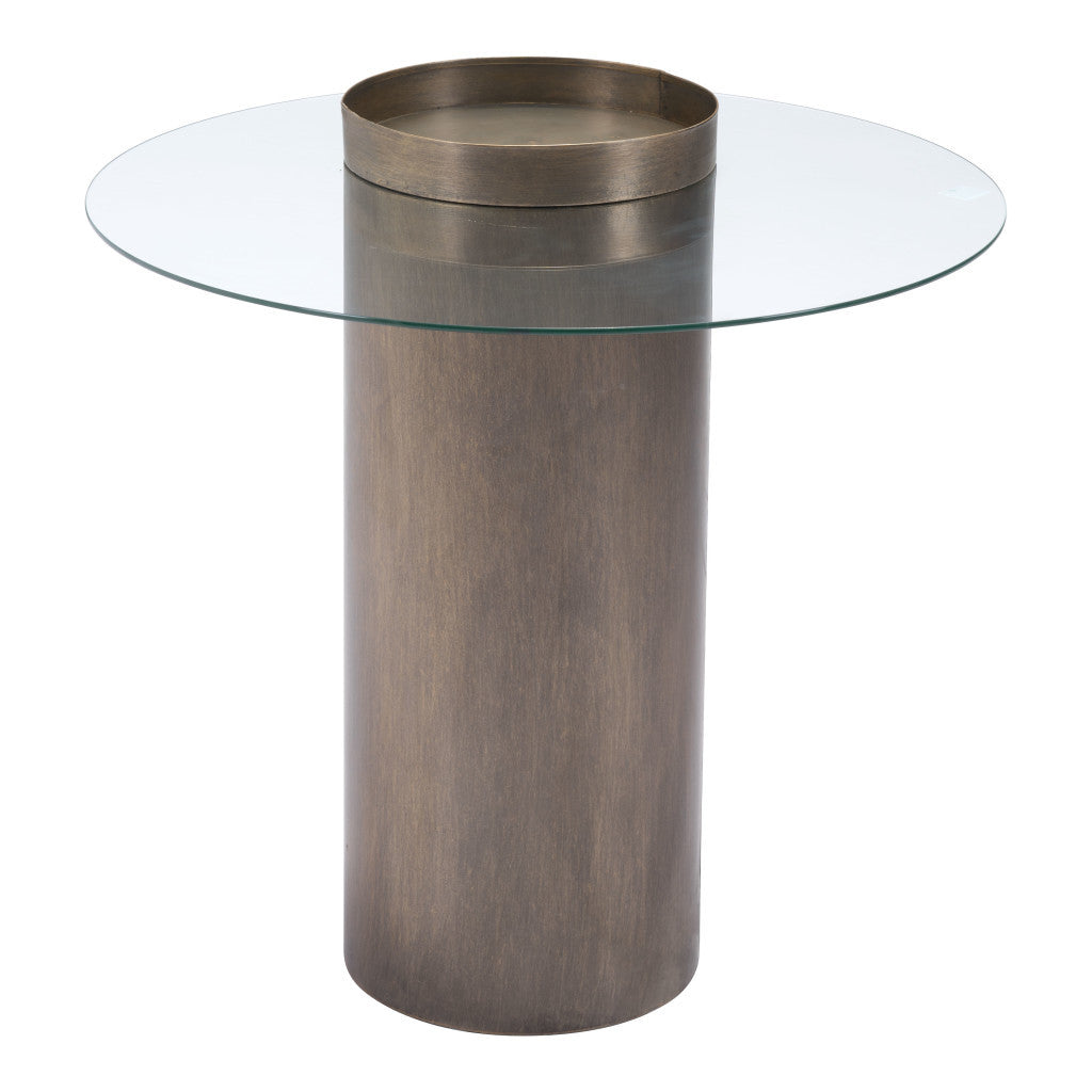 Contemporary Antique Gold End Table-4