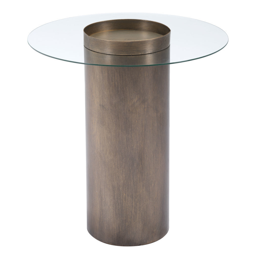 Contemporary Antique Gold End Table-5