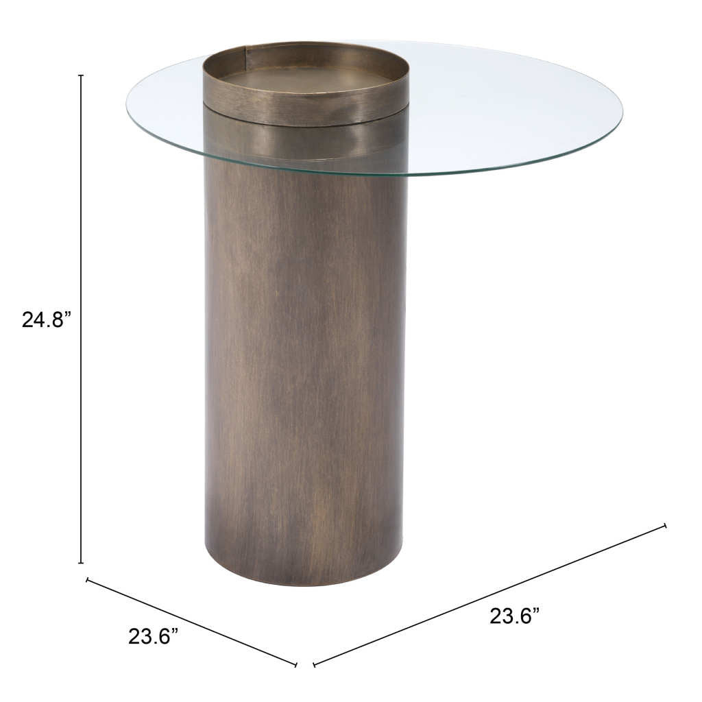 Contemporary Antique Gold End Table-8