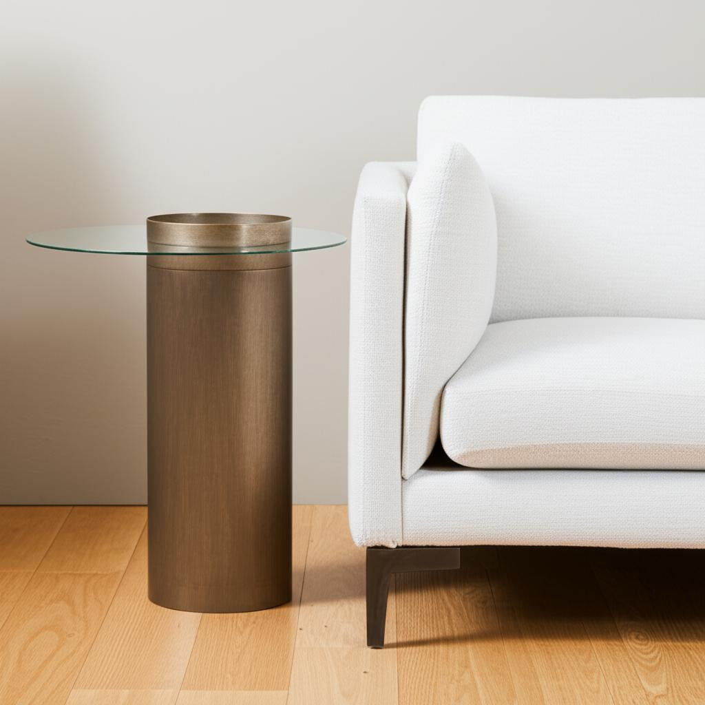 Contemporary Antique Gold End Table-1
