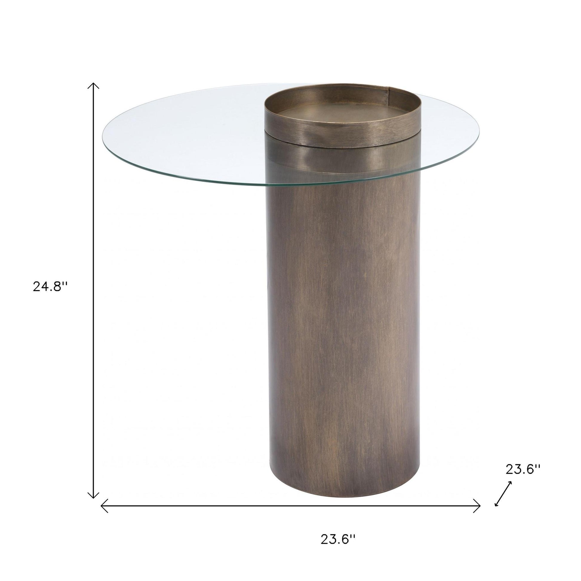 Contemporary Antique Gold End Table-7
