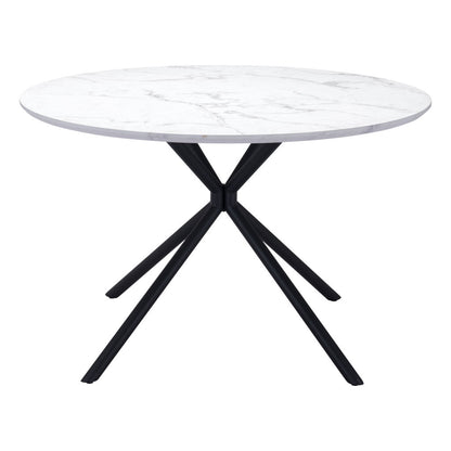 47" White And Black Rounded Steel Dining Table-6