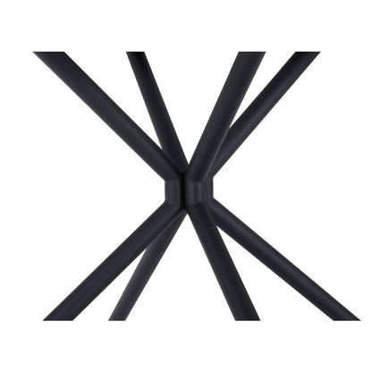 47" White And Black Rounded Steel Dining Table-7