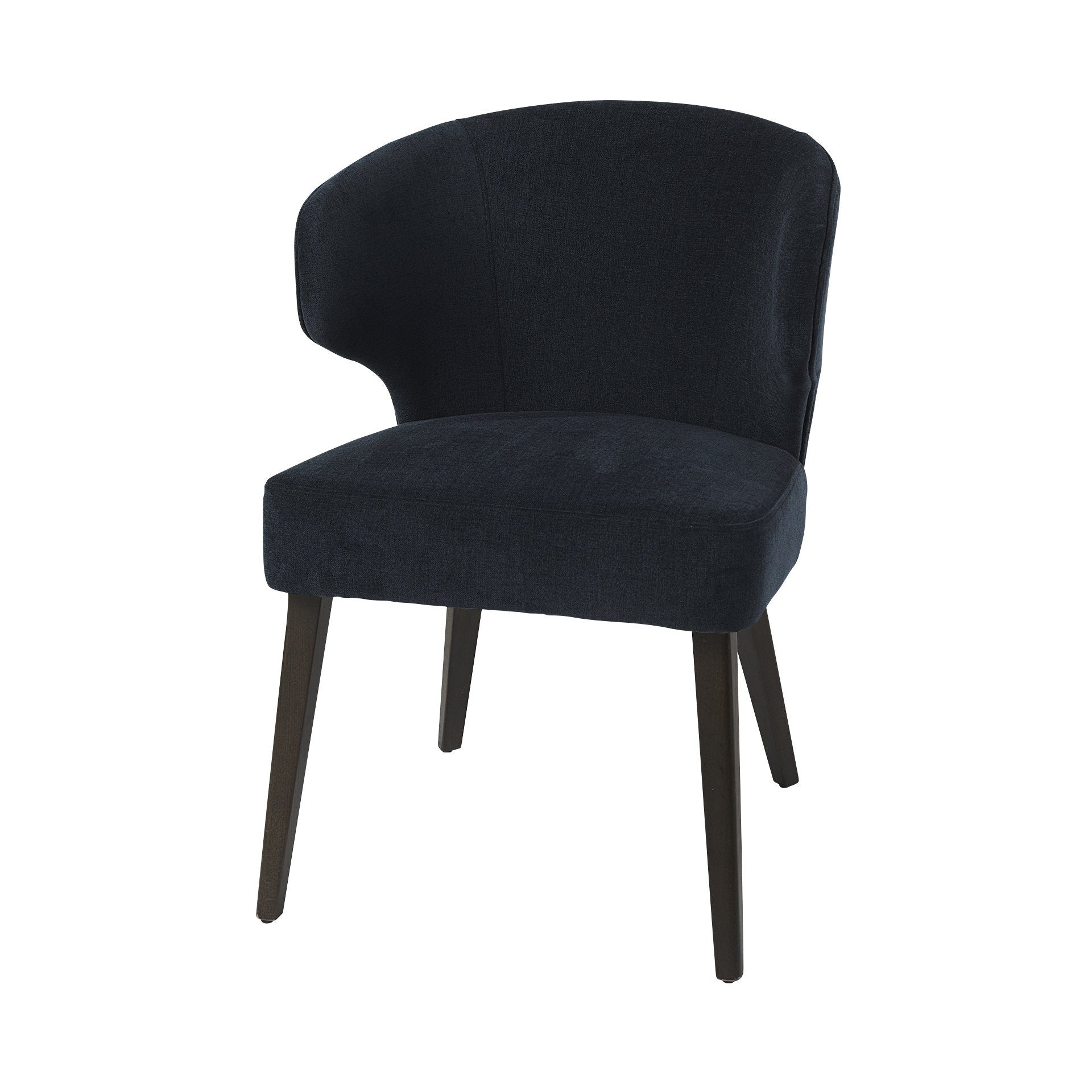 Navy Blue And Black Wingback Dining Side Chair-1