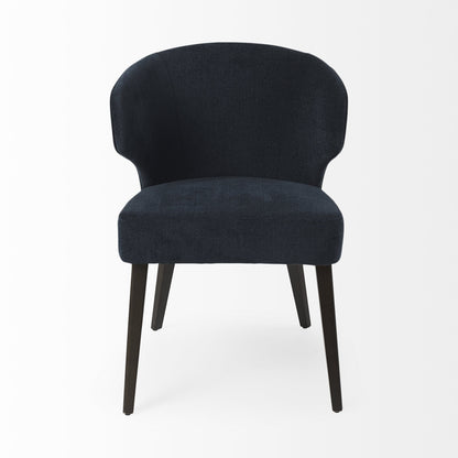 Navy Blue And Black Wingback Dining Side Chair-2