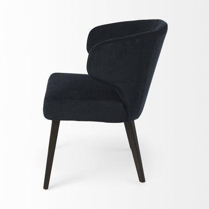 Navy Blue And Black Wingback Dining Side Chair-3