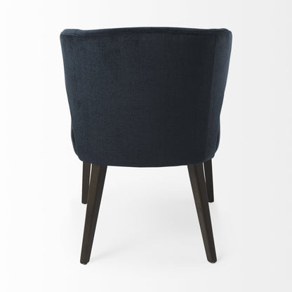 Navy Blue And Black Wingback Dining Side Chair-4