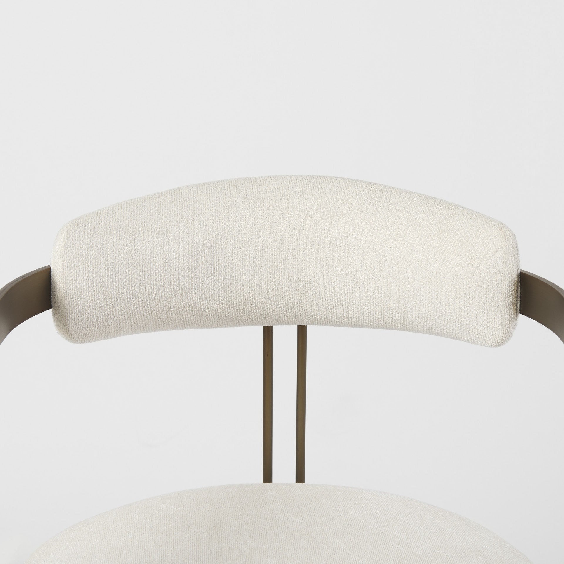 White And Gold Upholstered Dining Arm Chair-6
