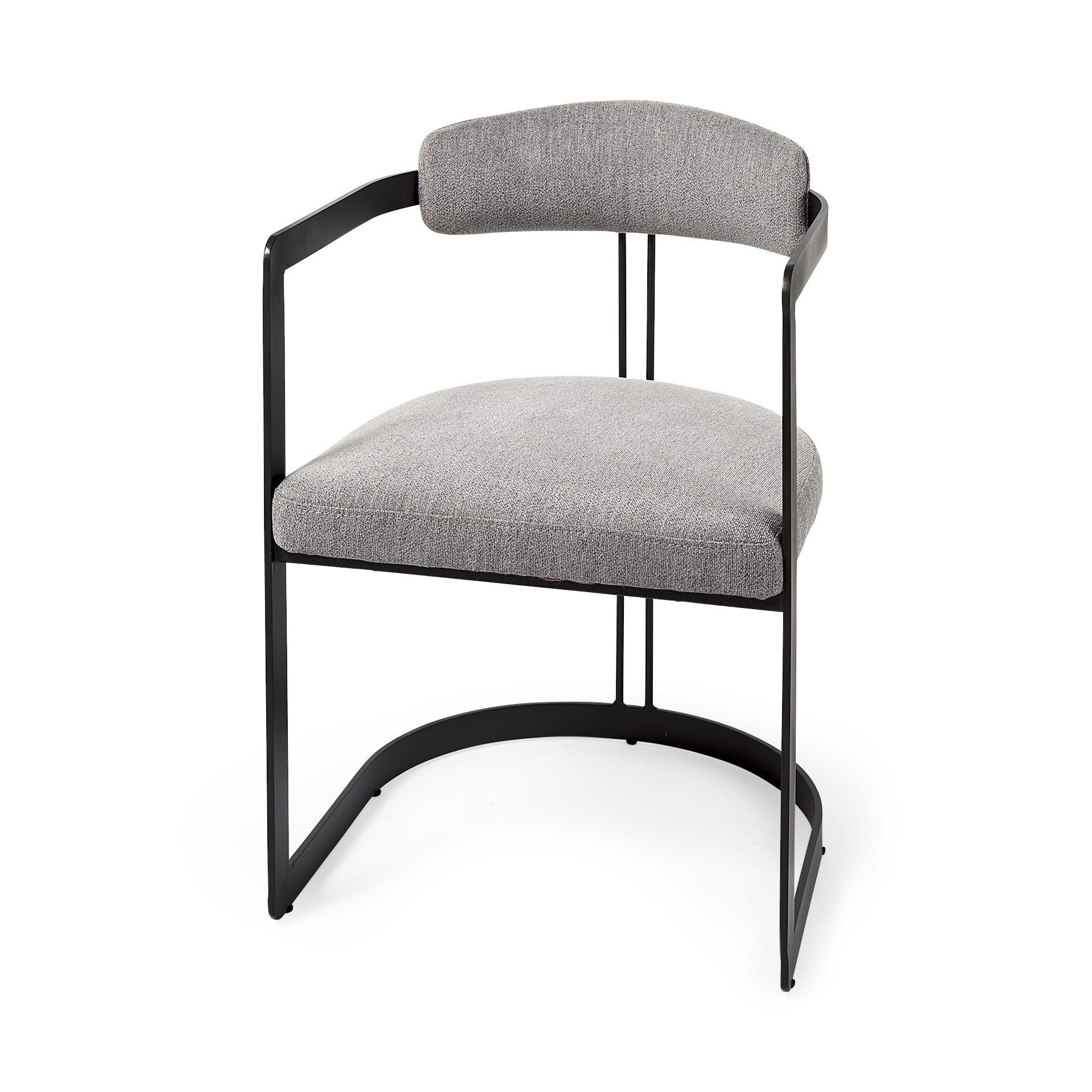 Gray And Black Upholstered Dining Arm Chair-1