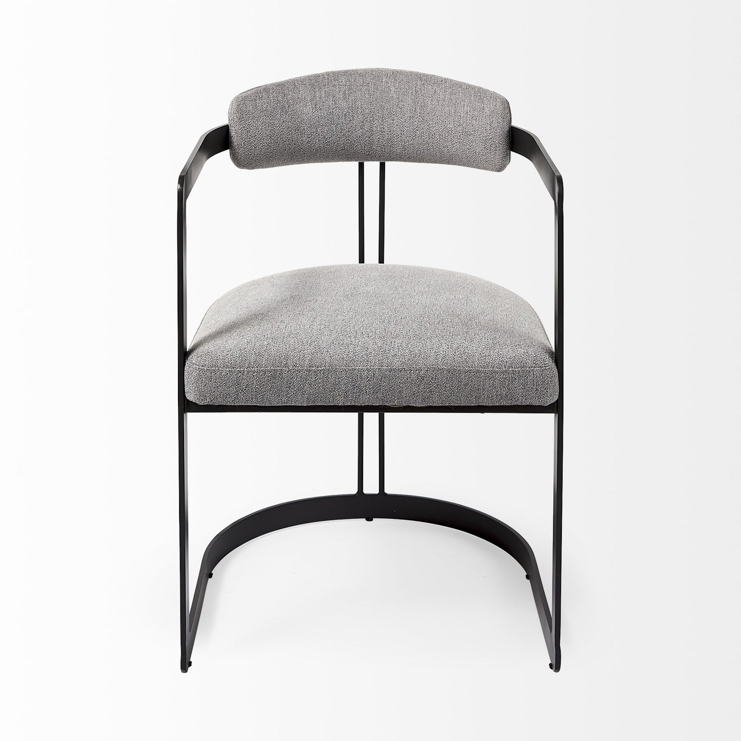Gray And Black Upholstered Dining Arm Chair-2