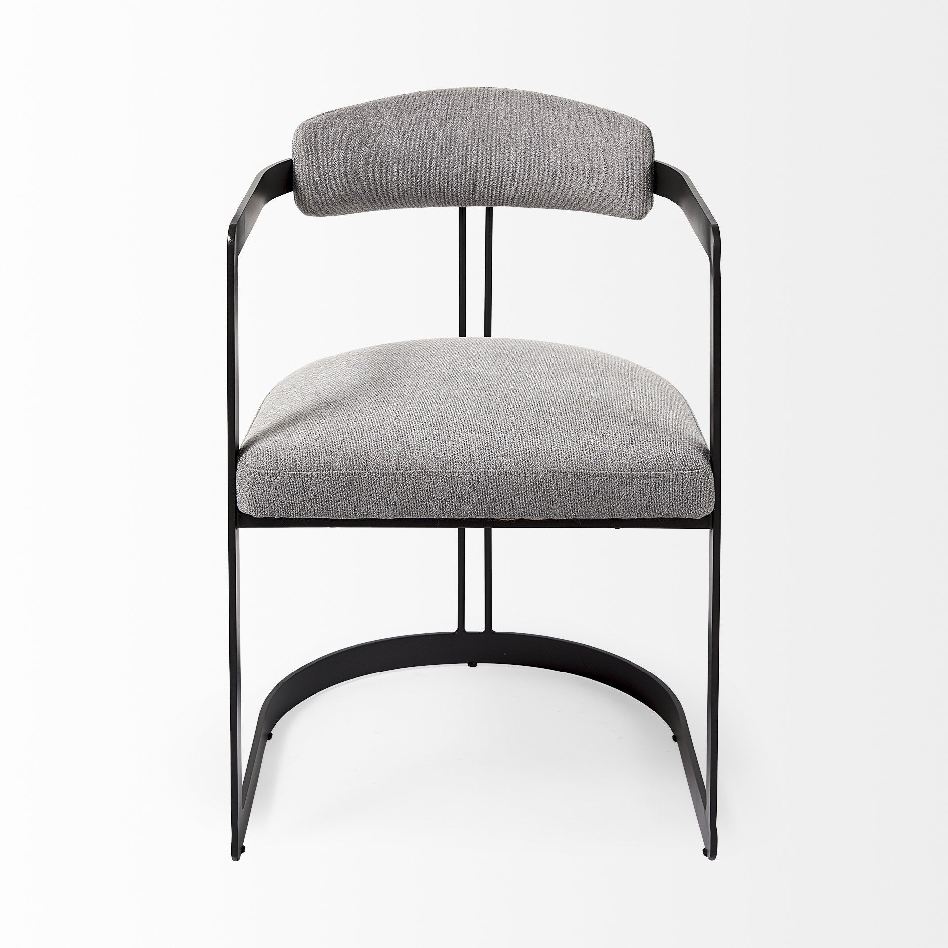 Gray And Black Upholstered Dining Arm Chair-2