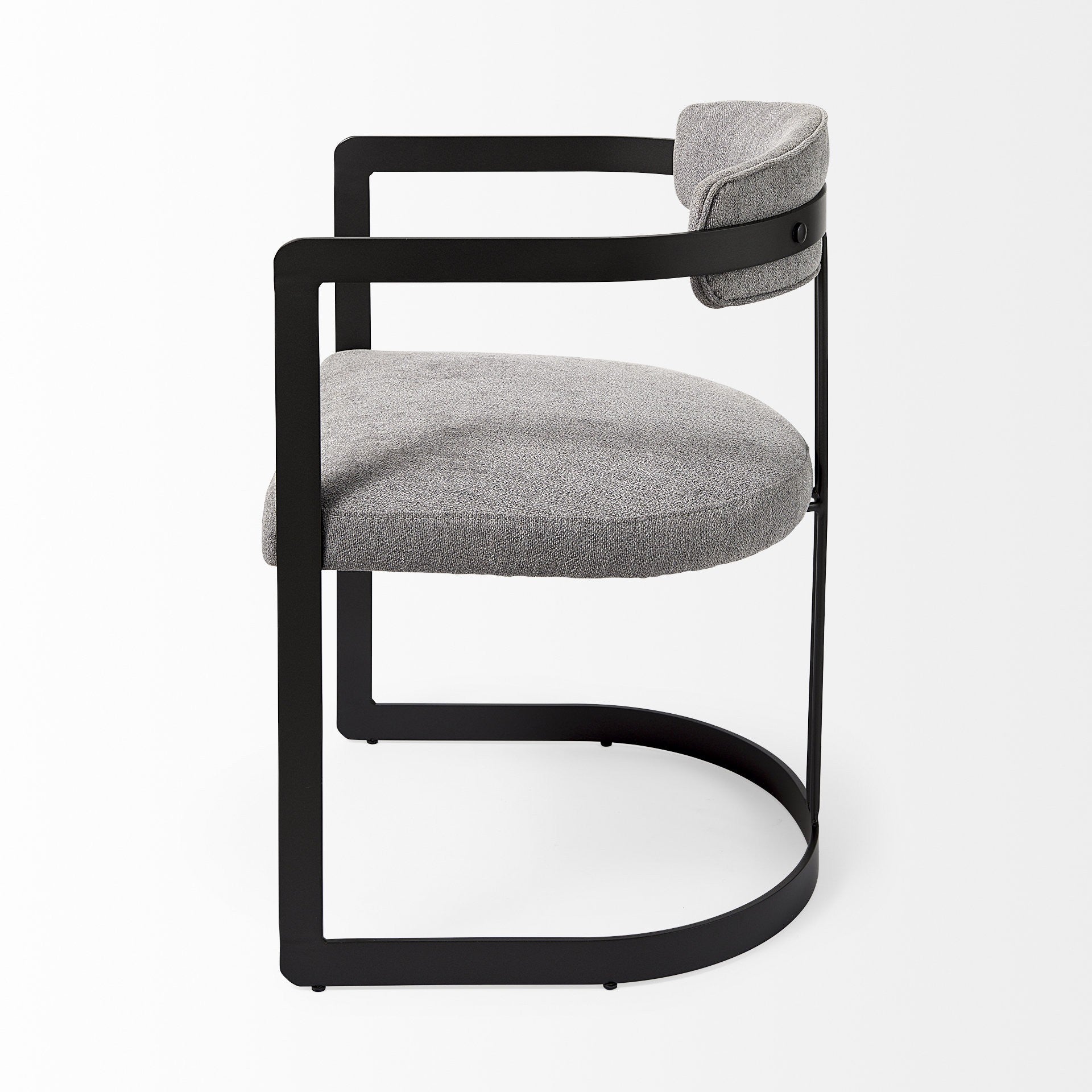 Gray And Black Upholstered Dining Arm Chair-3