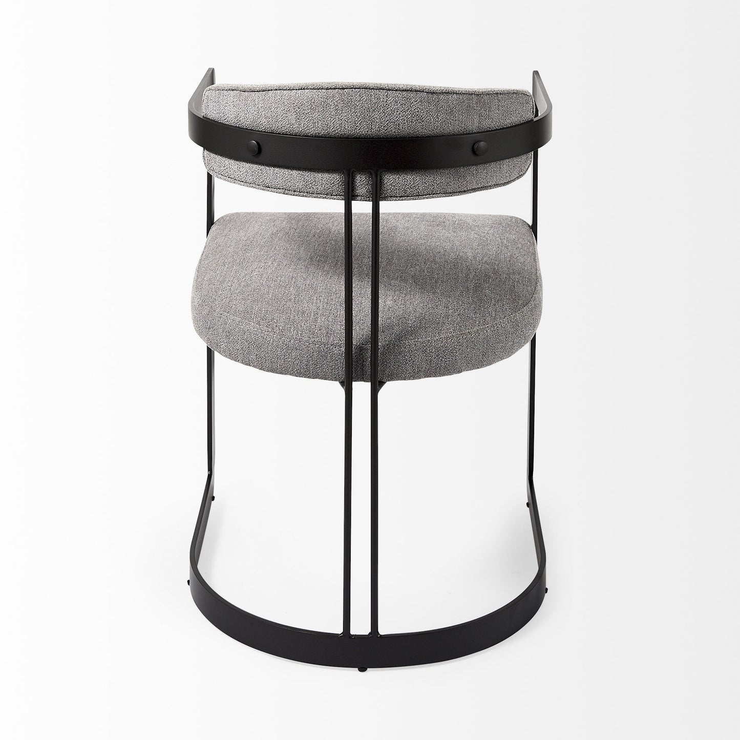 Gray And Black Upholstered Dining Arm Chair-4