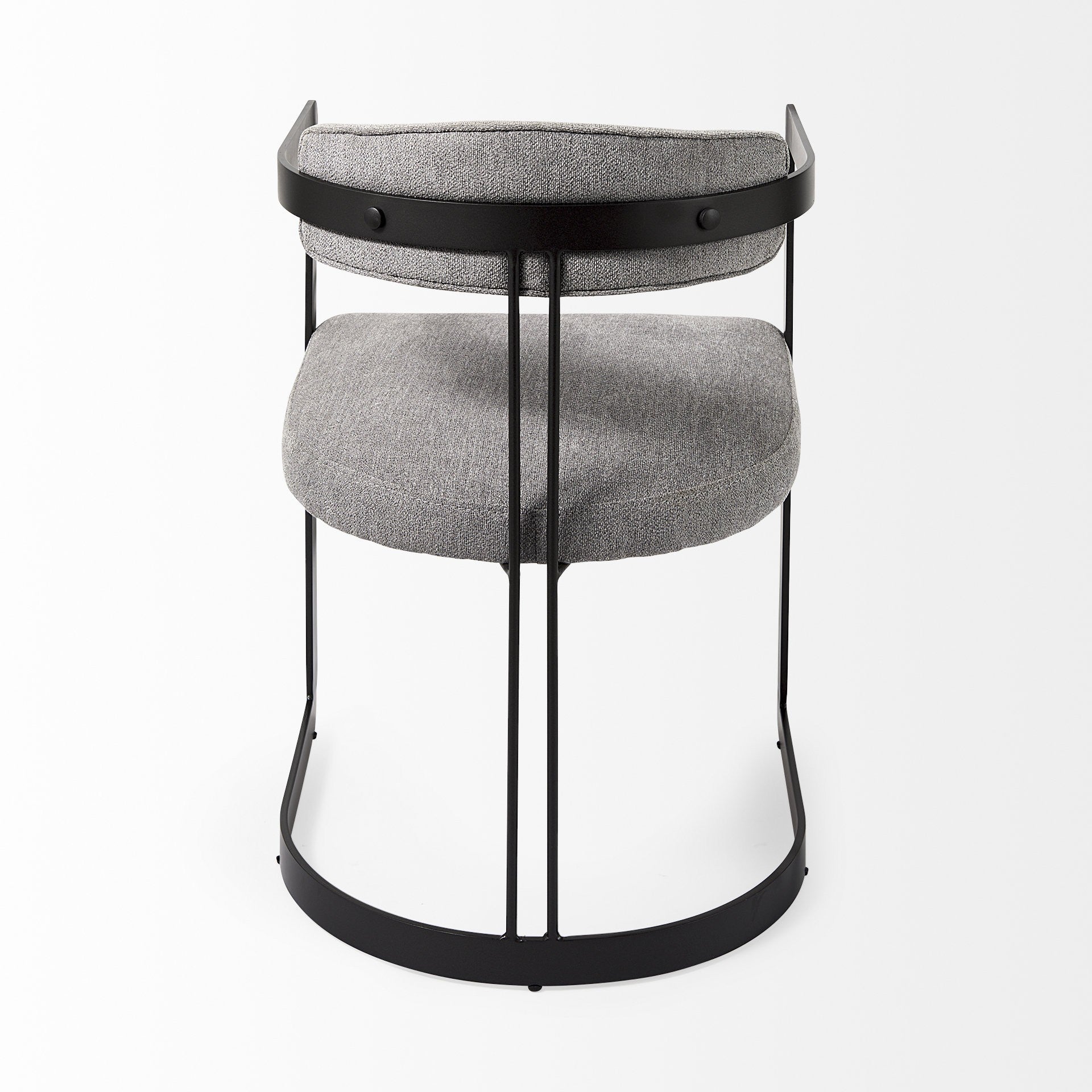Gray And Black Upholstered Dining Arm Chair-4