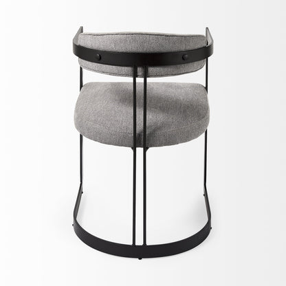 Gray And Black Upholstered Dining Arm Chair-4