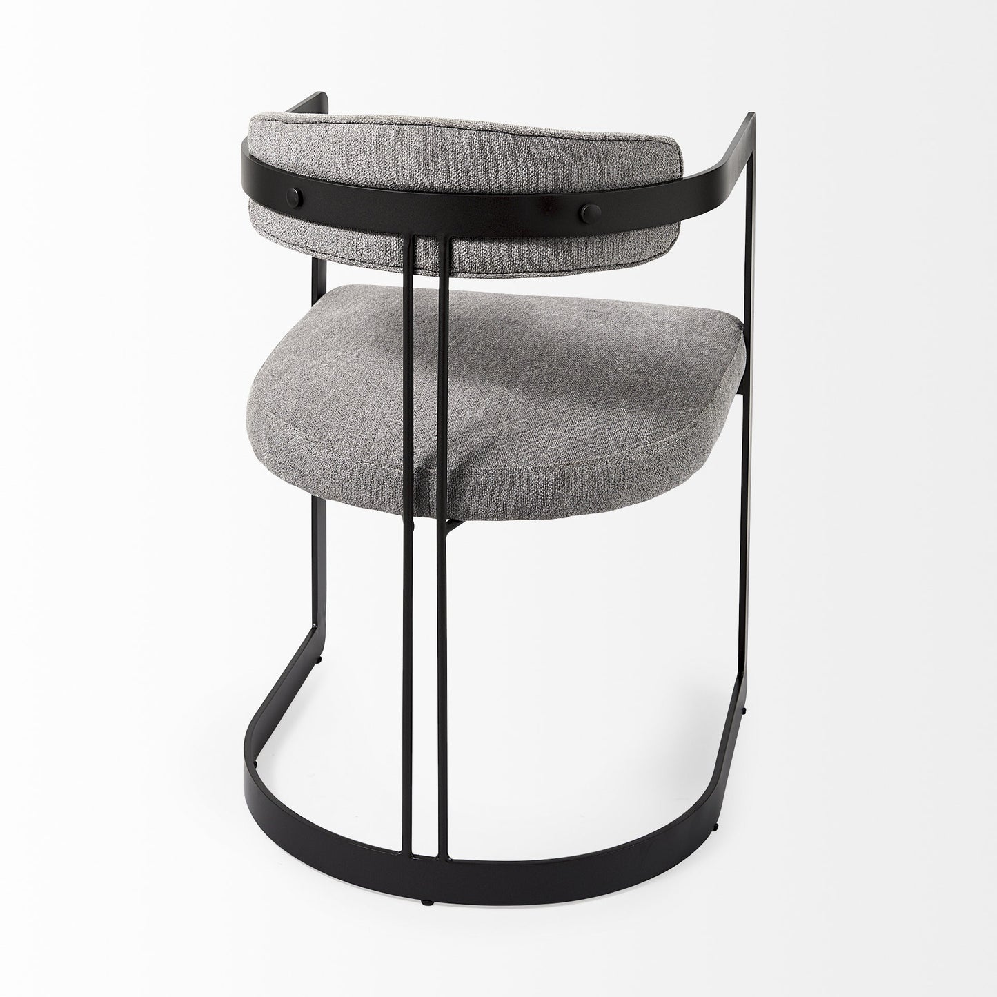 Gray And Black Upholstered Dining Arm Chair-5