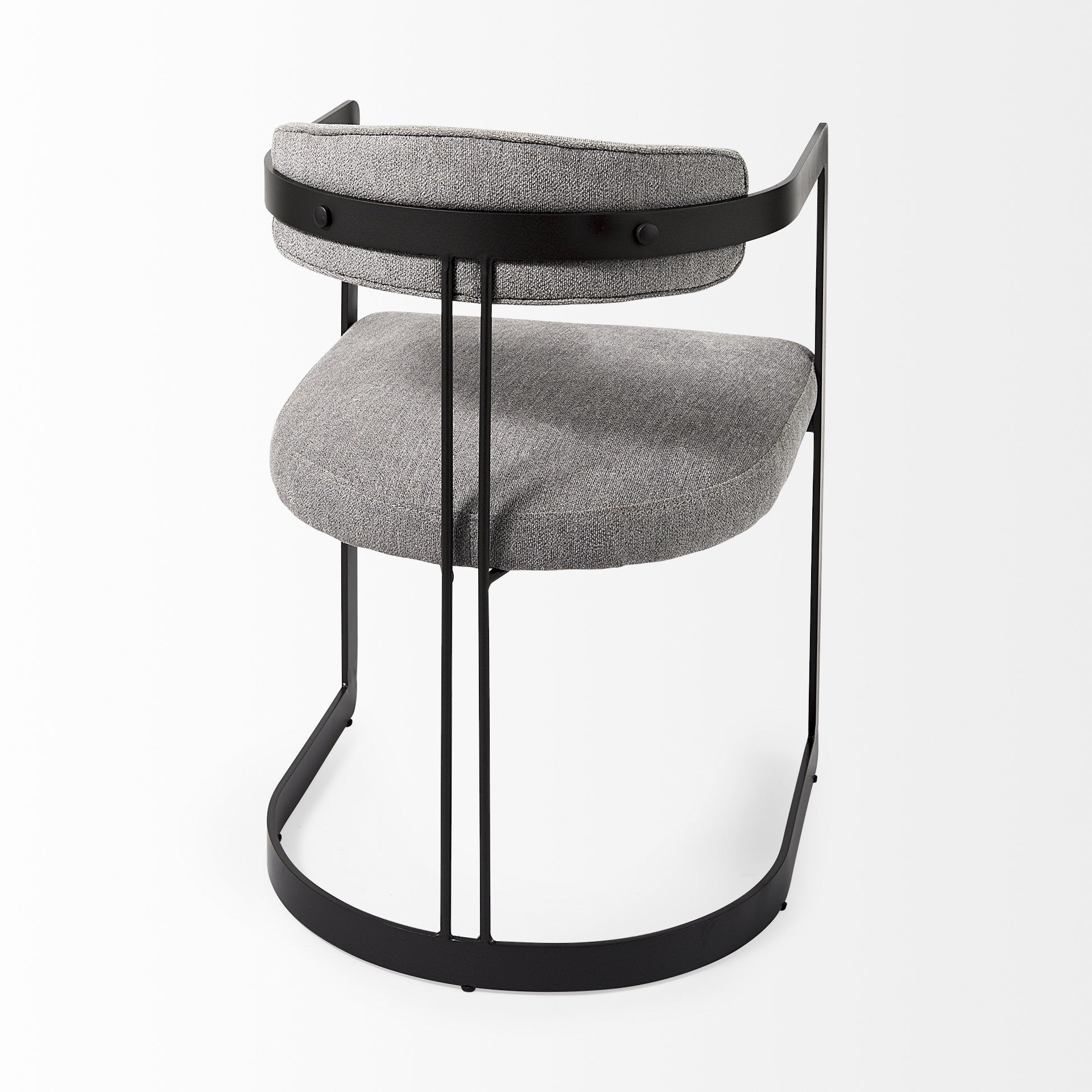 Gray And Black Upholstered Dining Arm Chair-5