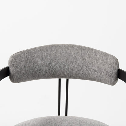 Gray And Black Upholstered Dining Arm Chair-6