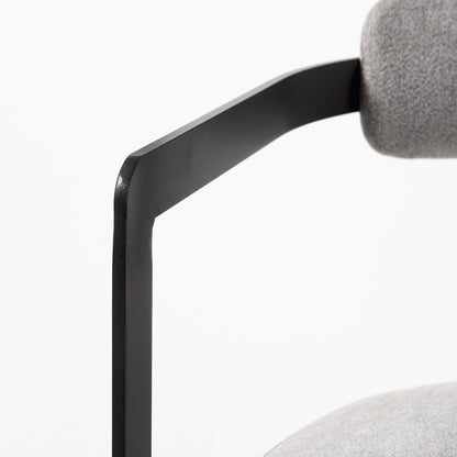 Gray And Black Upholstered Dining Arm Chair-7