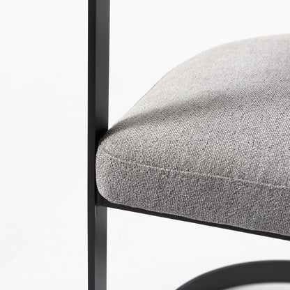 Gray And Black Upholstered Dining Arm Chair-8