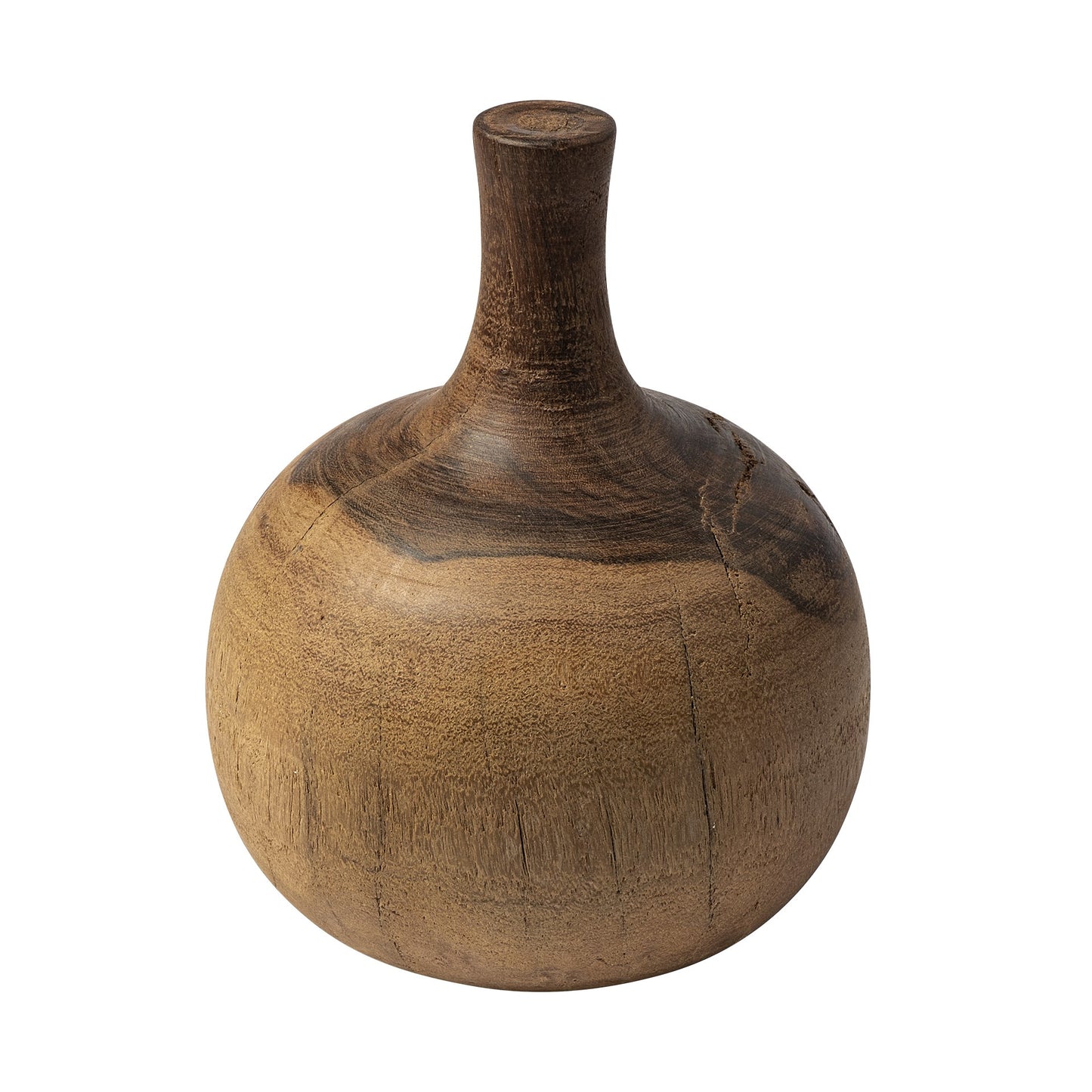 11" Brown Bud Solid Wood Table Vase-1