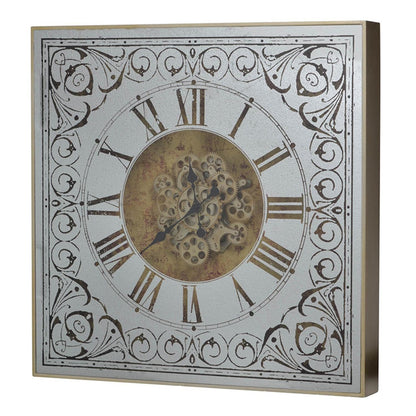 Silver And Gold Antique Style Square Wall Clock-1