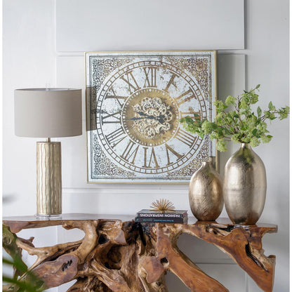 Silver And Gold Antique Style Square Wall Clock-3