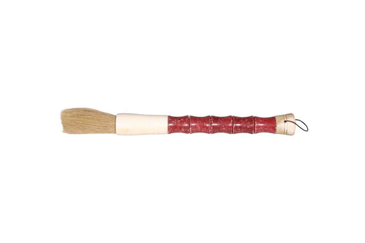 Red Spotted Jade Faux Bamboo Decorative Calligraphy Brush-0