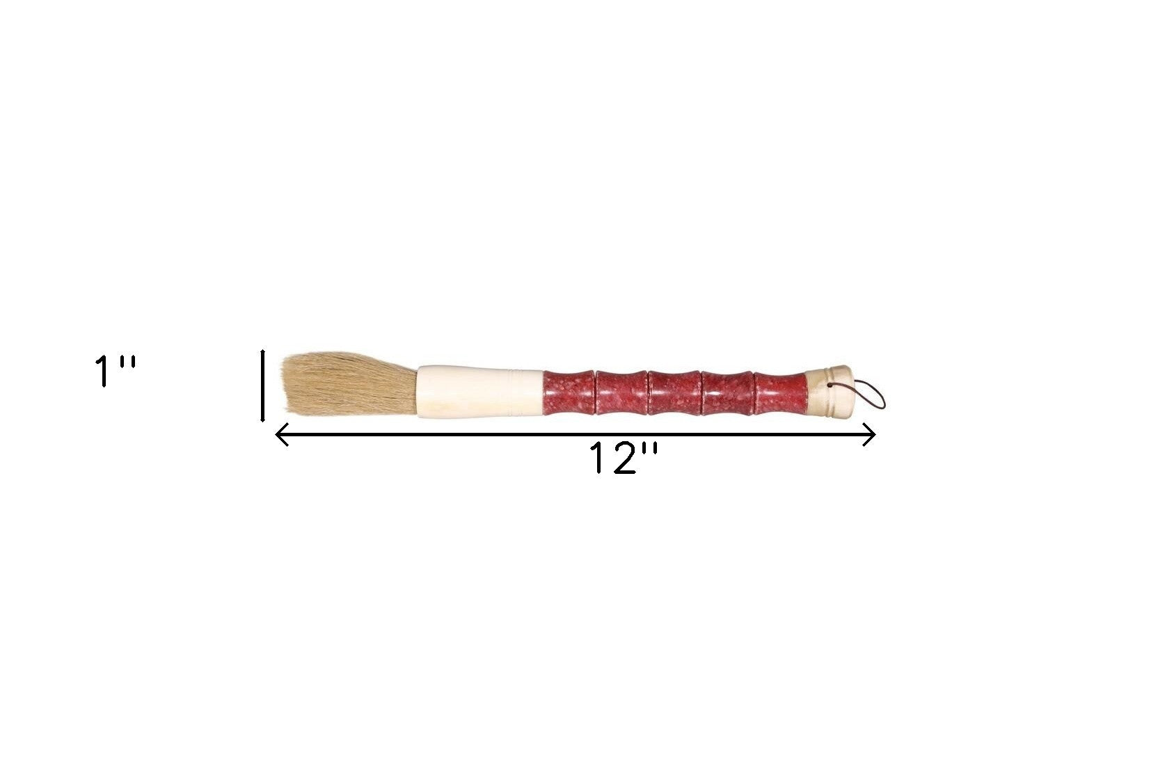 Red Spotted Jade Faux Bamboo Decorative Calligraphy Brush-4
