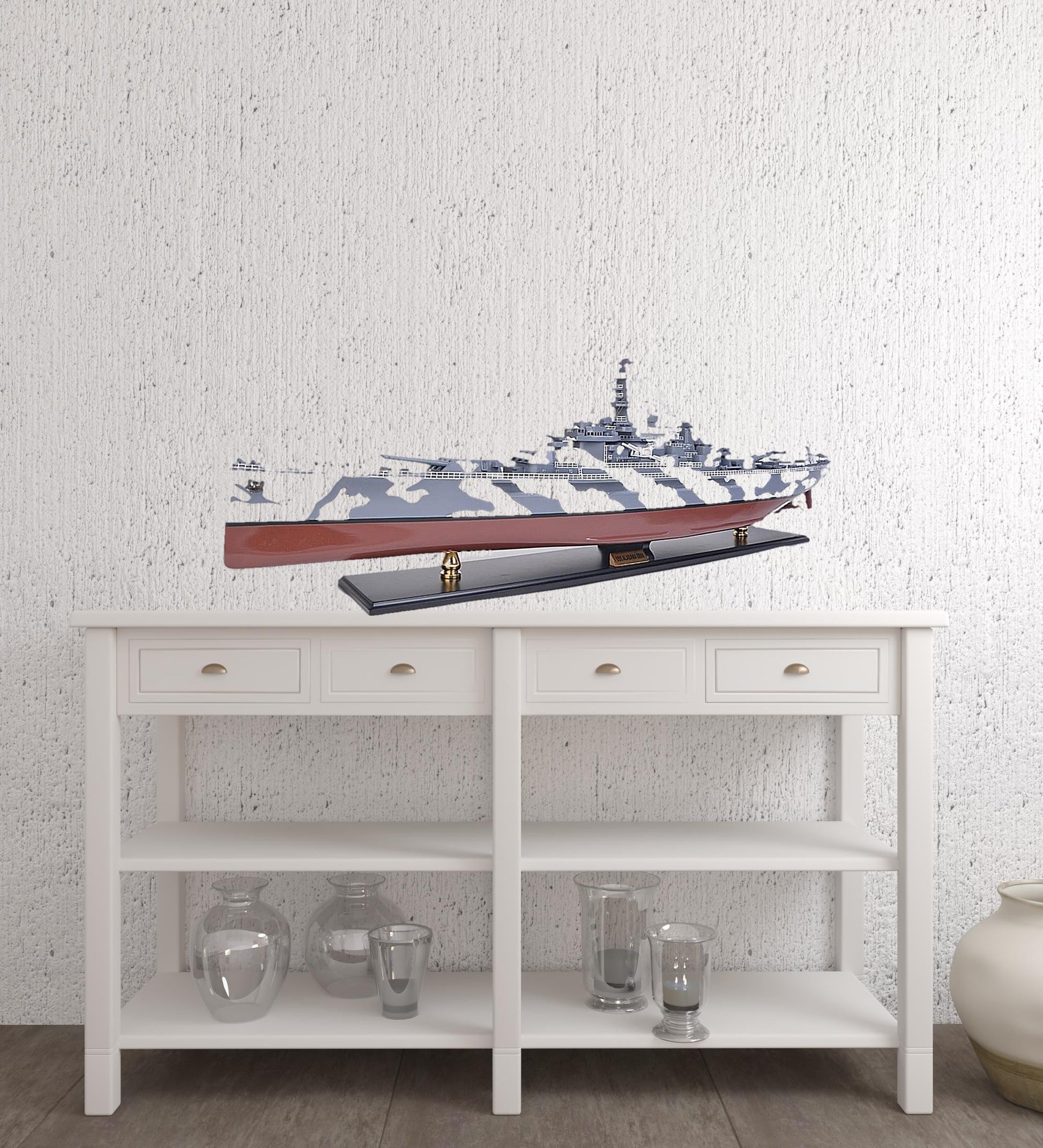 16" Gray And White Manufactured Wood Hand Painted Sculpture-1