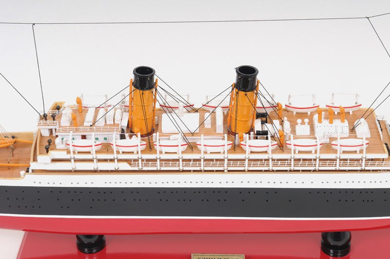 13" Black and Red Solid Wood Hand Painted RMS Empress of Ireland Model Boat-7