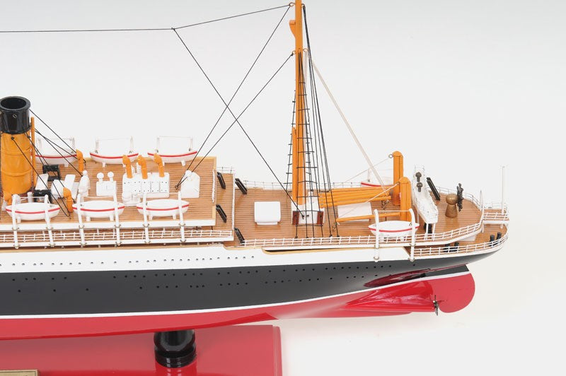 13" Black and Red Solid Wood Hand Painted RMS Empress of Ireland Model Boat-8